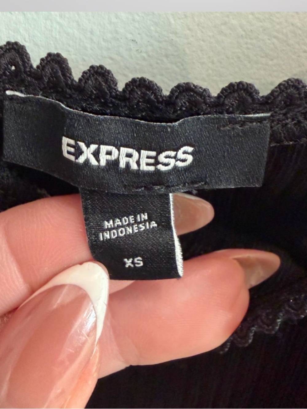 Express Black Ribbed Square Neck Tank Top - Picture 3 of 8